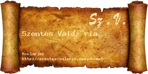 Szentes Valéria névjegykártya